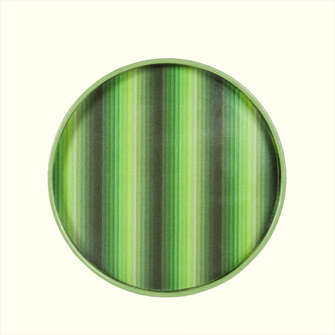 Small Undulating Stripe Tray - Green