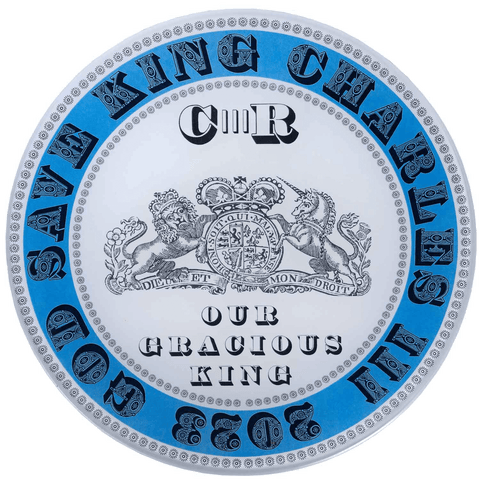 7” 'King Charles III 2023' Commemorative Decoupage Plate - Blue