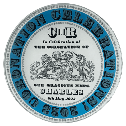 7” Coronation Celebrations Decoupage Plate - Blue