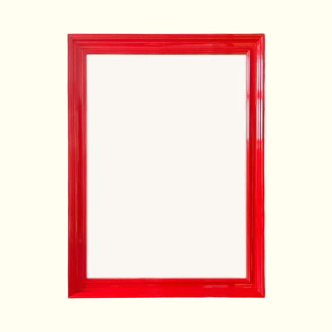 Rectangular Lacquered Mirror - Atomic Red