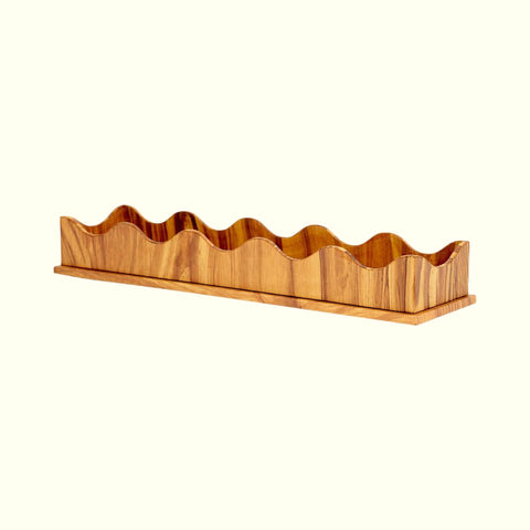 Scallop Edge Pencil Tray - Pitch Pine
