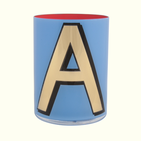 Alphabet Brush Pot - A Periwinkle