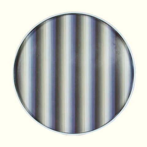 Large Undulating Stripe Tray - Blue