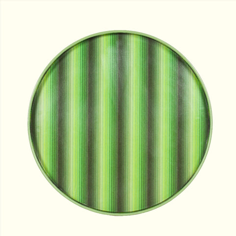 Large Undulating Stripe Tray - Green