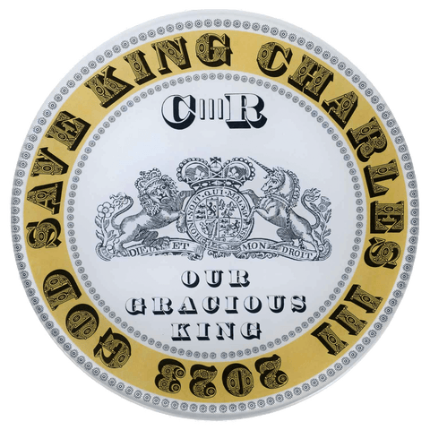 7” 'King Charles III 2023' Commemorative Decoupage Plate - Yellow