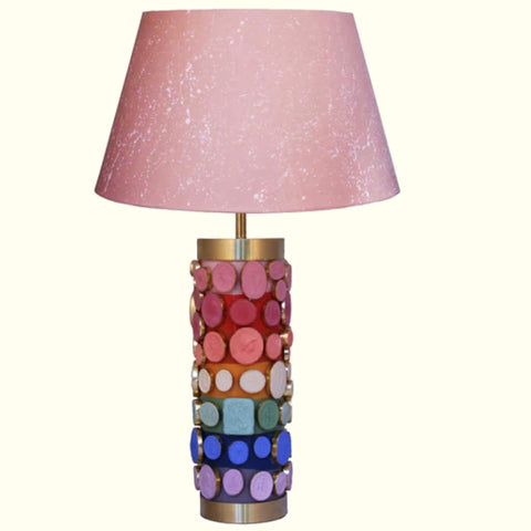 Glass & Brass Lamp - Intaglio Rainbow