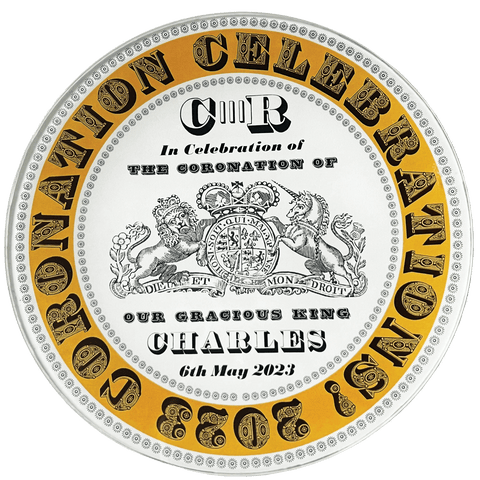 7” Coronation Celebrations Decoupage Plate - Orange