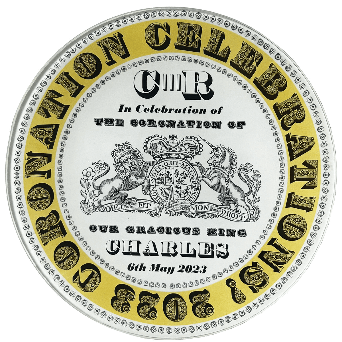 7” Coronation Celebrations Decoupage Plate - Yellow – Bridie Hall Ltd