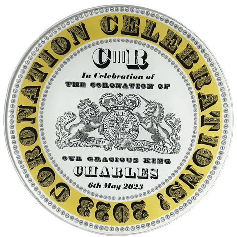 7” Coronation Celebrations Decoupage Plate - Yellow