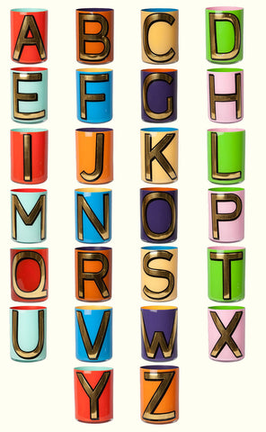 Alphabet Brush Pots - Full Set - Colourway 1