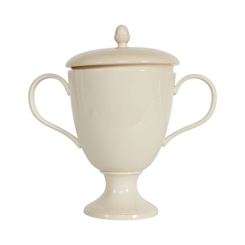 P&H Creamware Lidded Urn with Handles