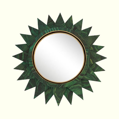 Large Convex Mirror - Malachite