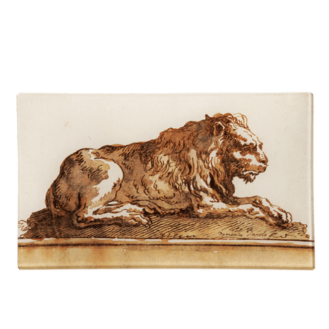 6” x 10” A Lion Lying Decoupage Tray